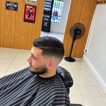 Fresh fade with a textured top