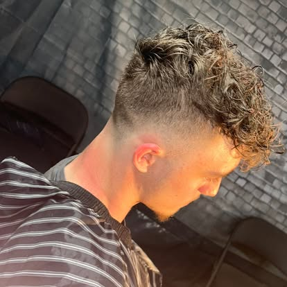 Curly top with skin fade